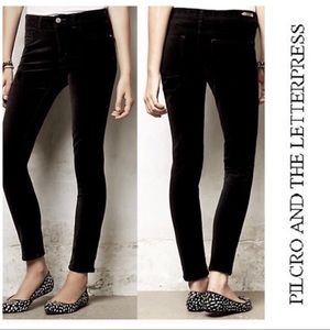 Anthropologie Pilcro Black Velvet Serif Fit Pants
